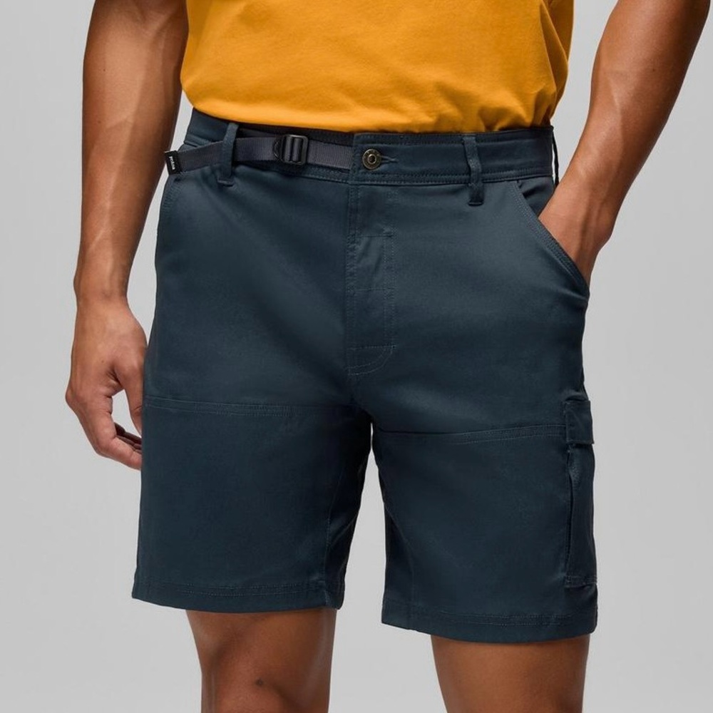 Prana Men's Charcoal Stretch Zion Cargo Hiking Outdoor Shorts Size 38 W x 10 L